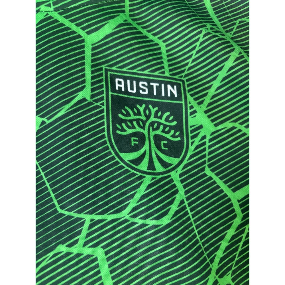 Austin FC MLS Youth Hoodie Green Black Geometric Soccer Sweatshirt Size M 10/12